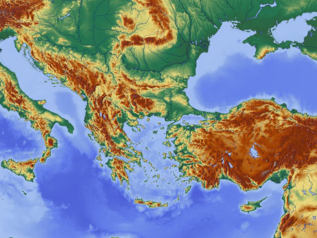 Mapa Mundi Grécia - A Humanidade Vista a Partir do Espaço